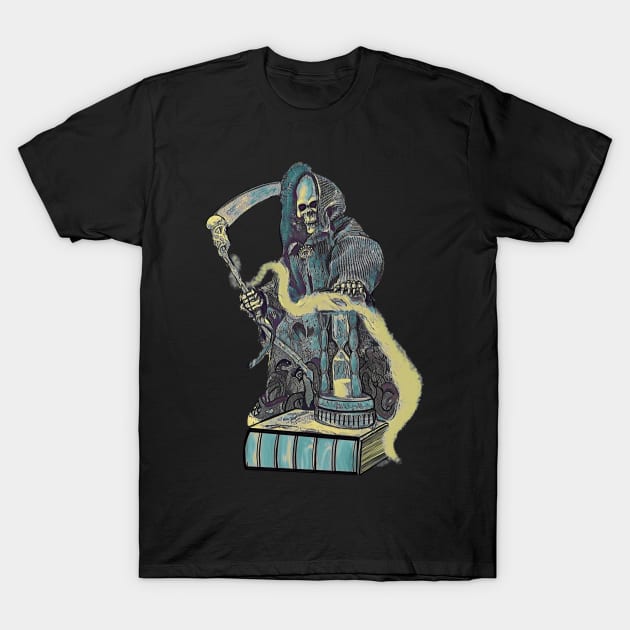 Grim Reaper art Cool gamer skull T-Shirt by LastViewGallery